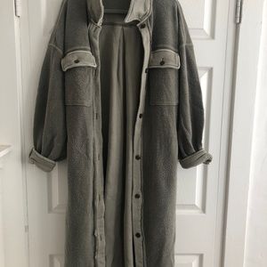 Free People x We The Free Long Ruby Jacket in Dirty Olive